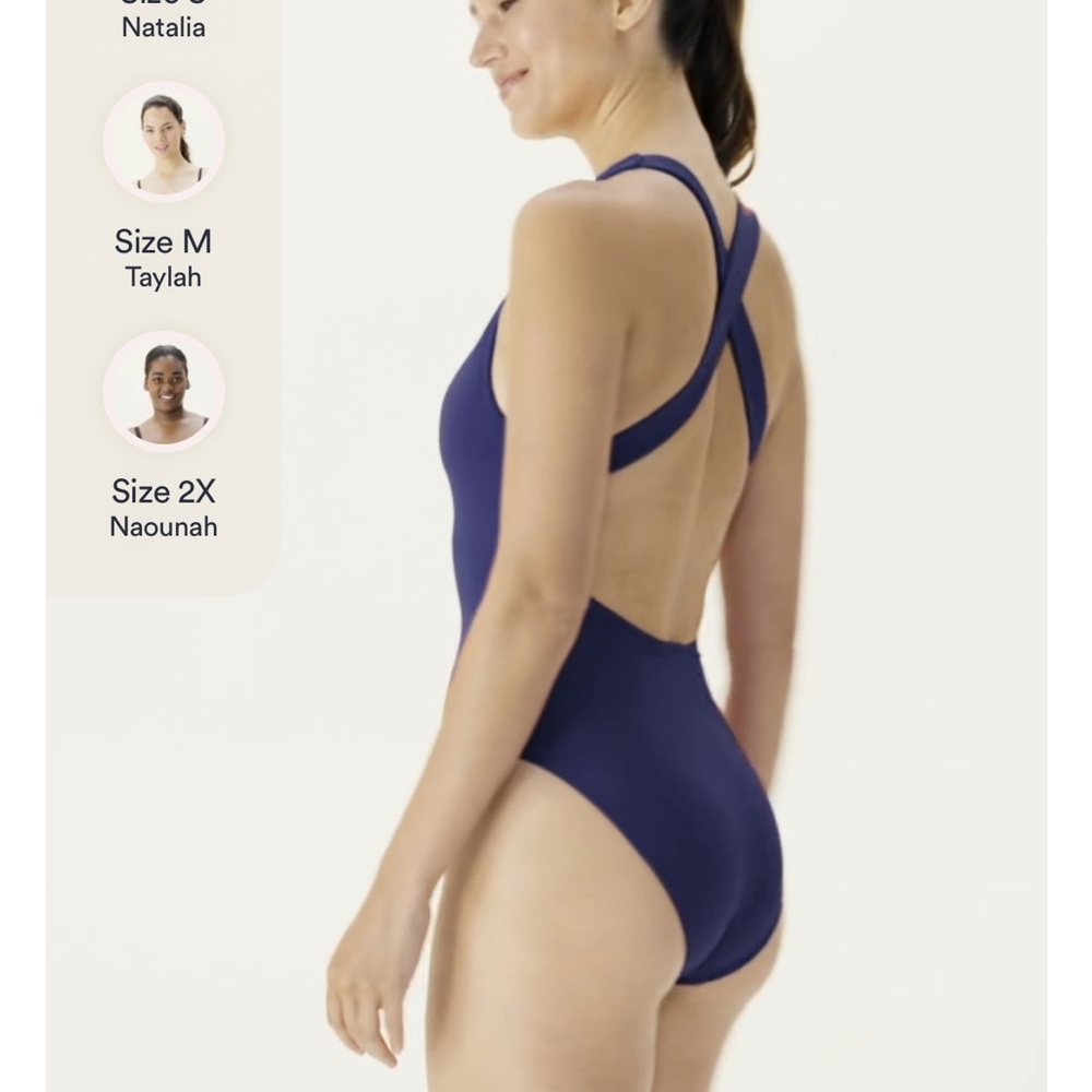 Andie Deep Blue Cross-Back One-Piece Swimsuit Tulum Style